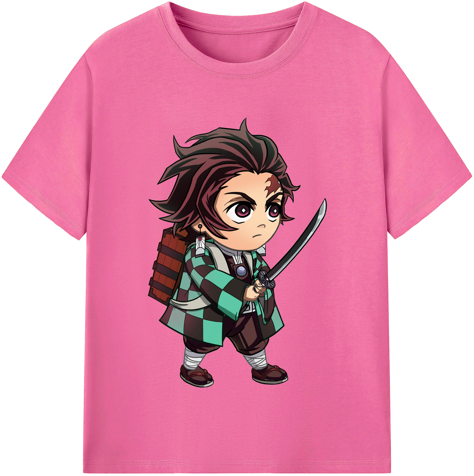 （画像用） 鬼滅の刃 竈門 炭治郎／かまど たんじろう Kamado Tanjirou レディースカジュアルプリントTシャツ（綿100％）
